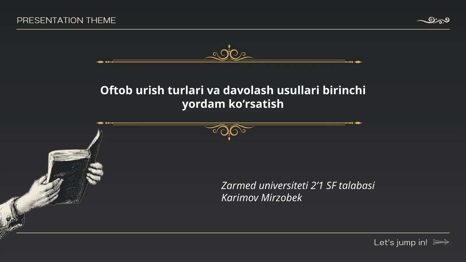 Oftob urish turlari va davolash usullari birinchi yordam koʻrsatish