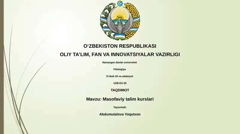 Masofaviy talim kurslari