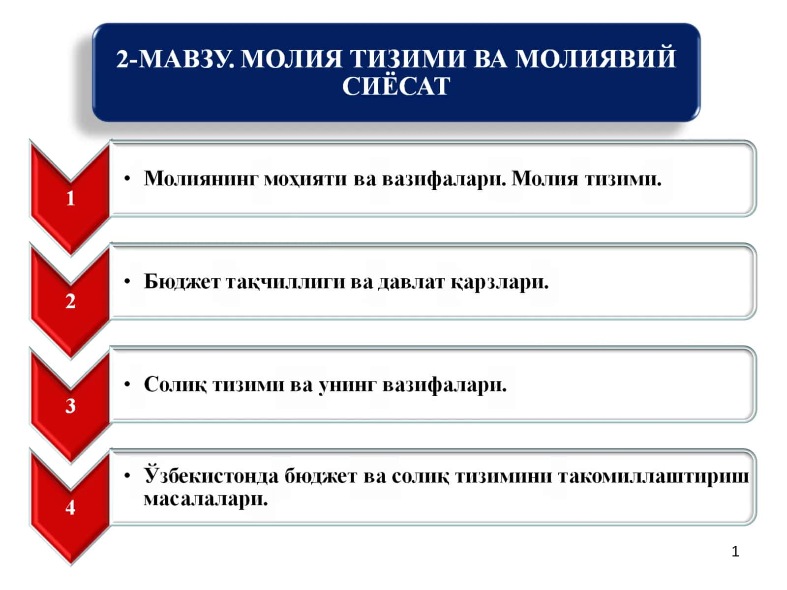 Молиянинг моҳияти ва вазифалари