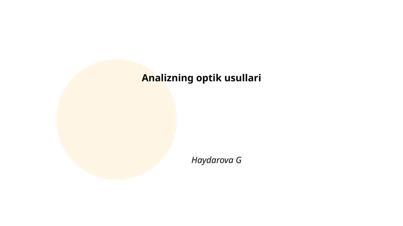 Analizning optik usullari