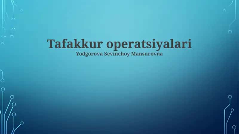 Tafakkur operatsiyalari
