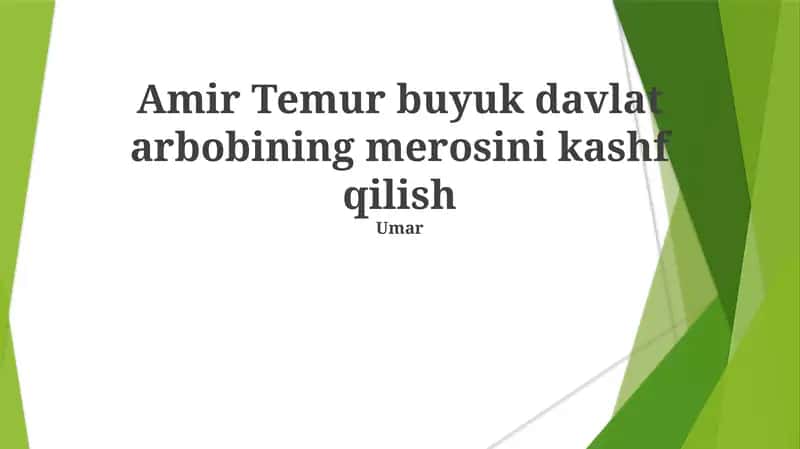 Amir Temurning buyuk davlat arbobining merosini kashf qilish