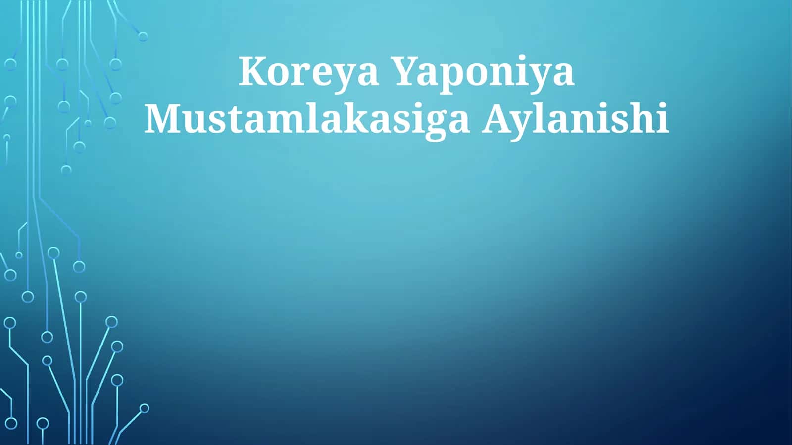 Koreya Yaponiya Mustamlakasiga Aylanishi