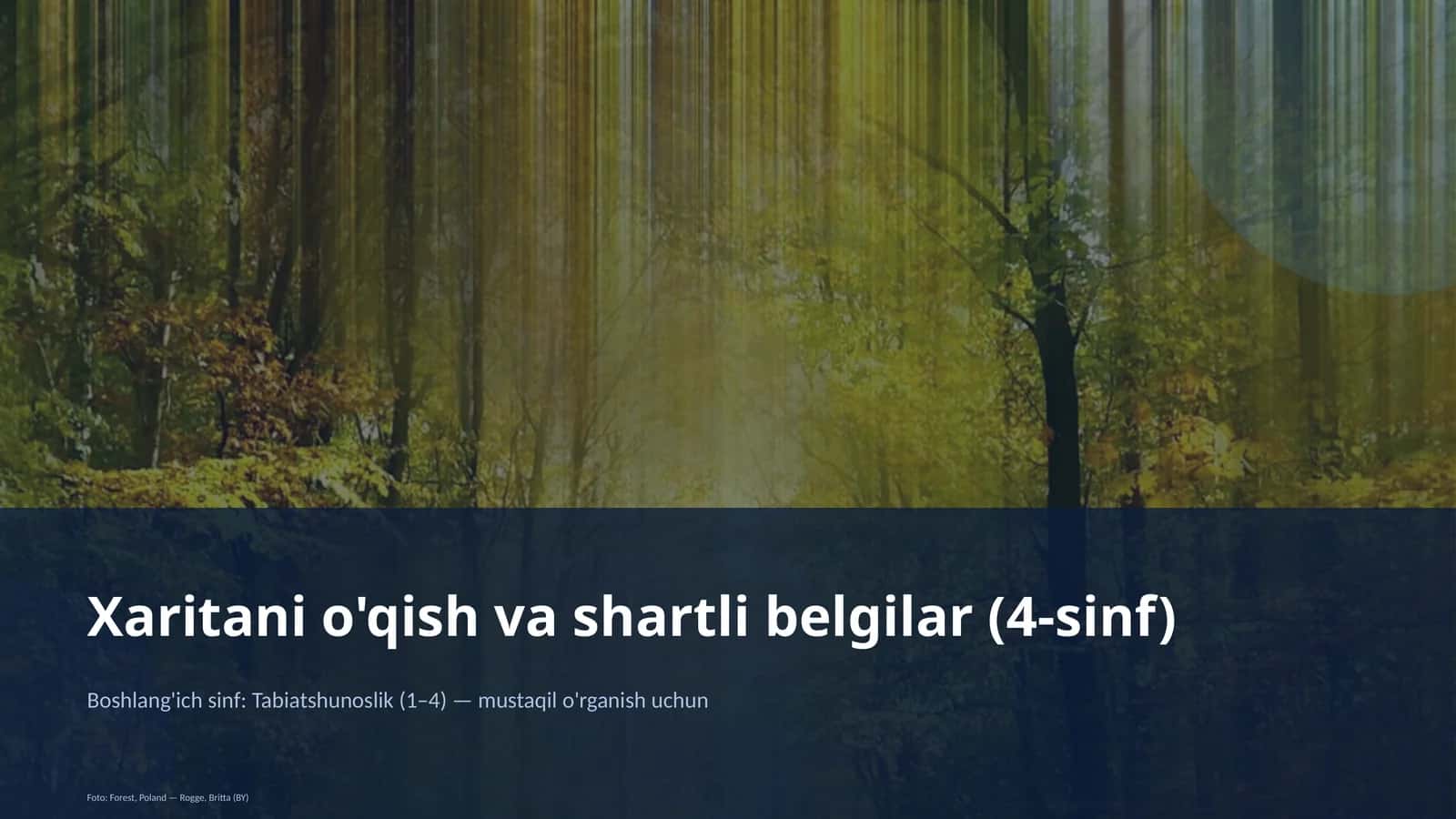 Xaritani o'qish va shartli belgilar (4-sinf)