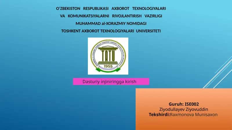 Dasturiy injiniringga kirish