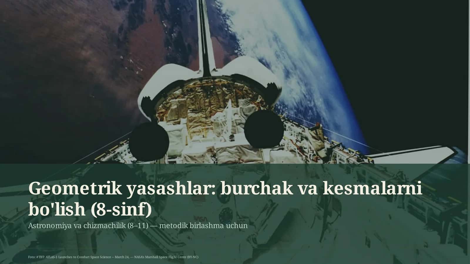 Geometrik yasashlar: burchak va kesmalarni bo'lish (8-sinf)