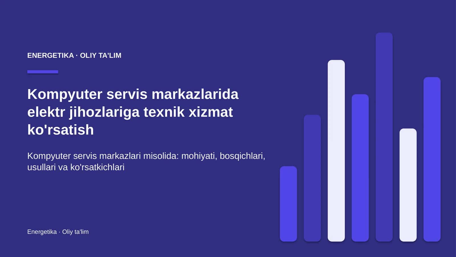 Kompyuter servis markazlarida elektr jihozlariga texnik xizmat ko'rsatish