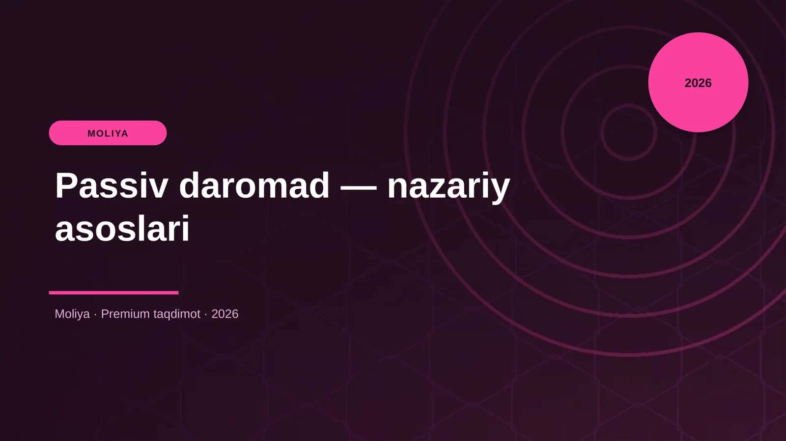 Passiv daromad — nazariy asoslari