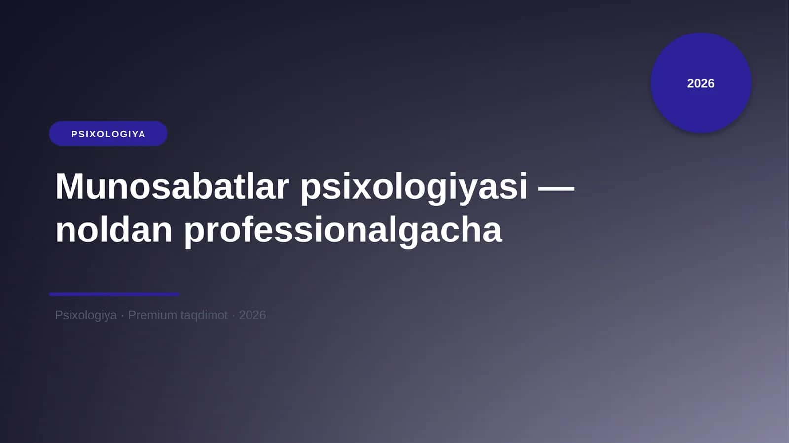 Munosabatlar psixologiyasi — noldan professionalgacha