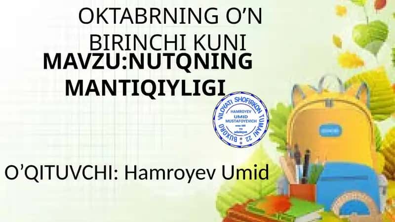 OKTABRNING O’NBIRINCHIKUNI
