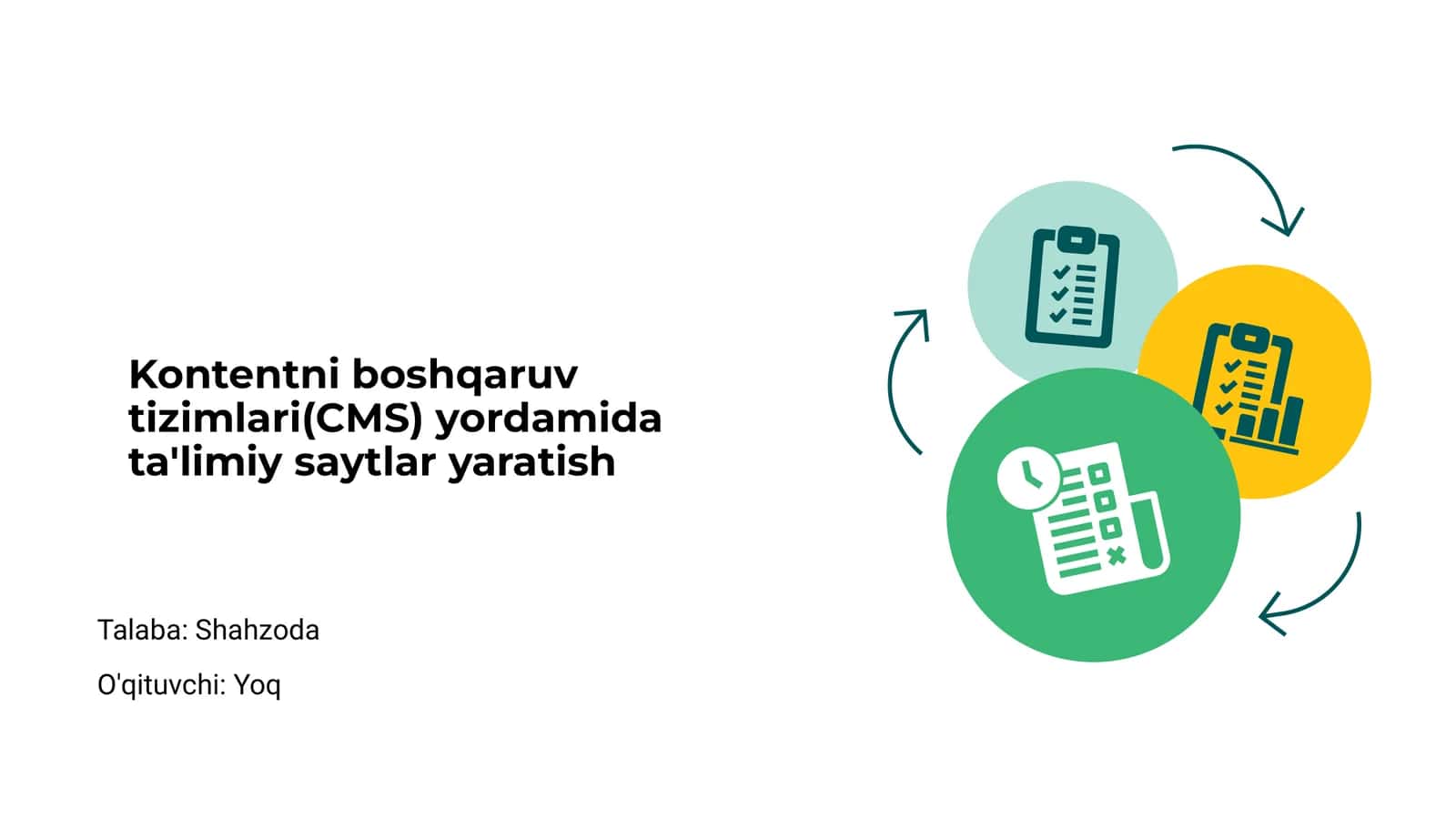 Kontentni boshqaruv tizimlari(CMS)