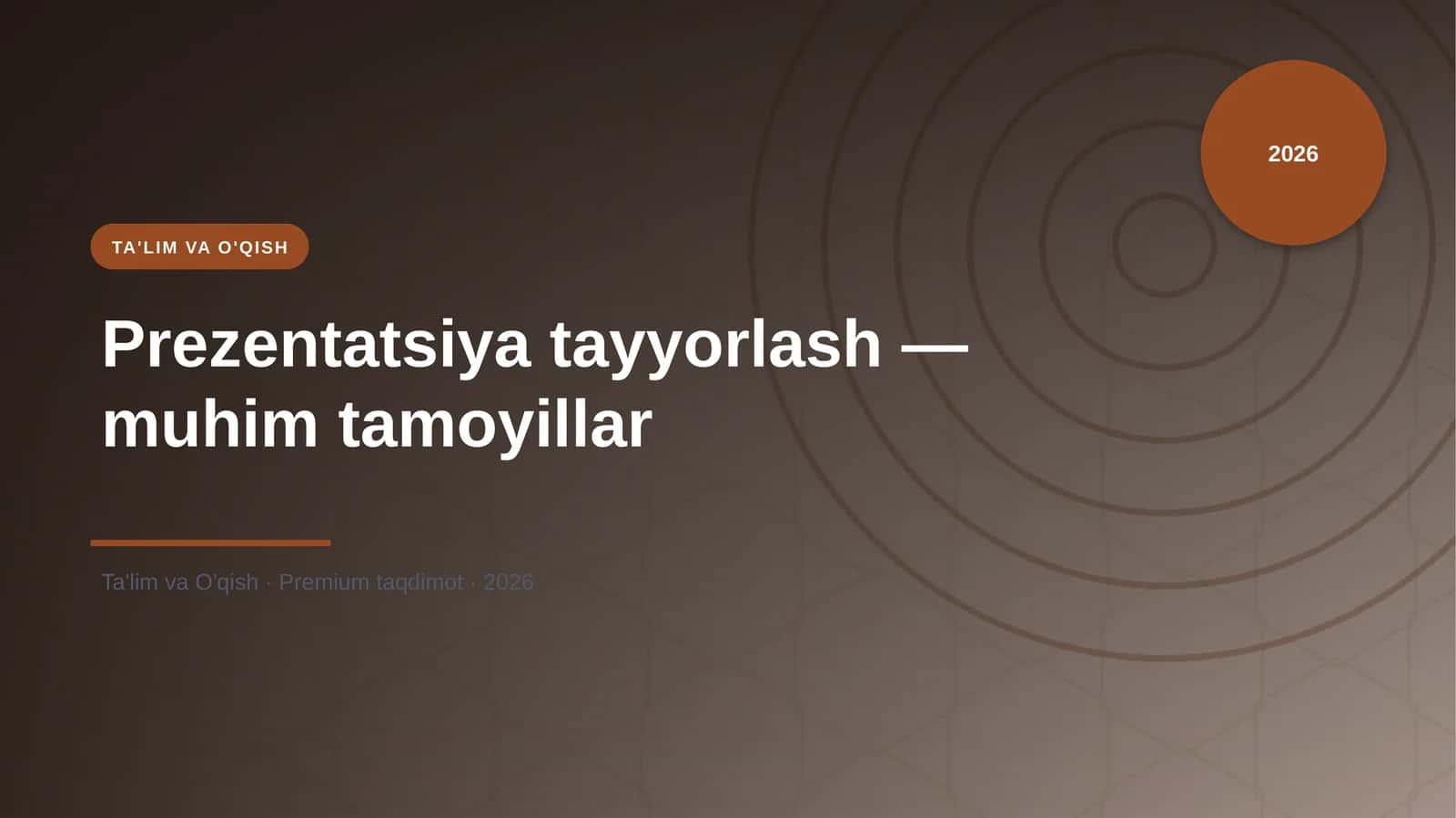 Prezentatsiya tayyorlash — muhim tamoyillar