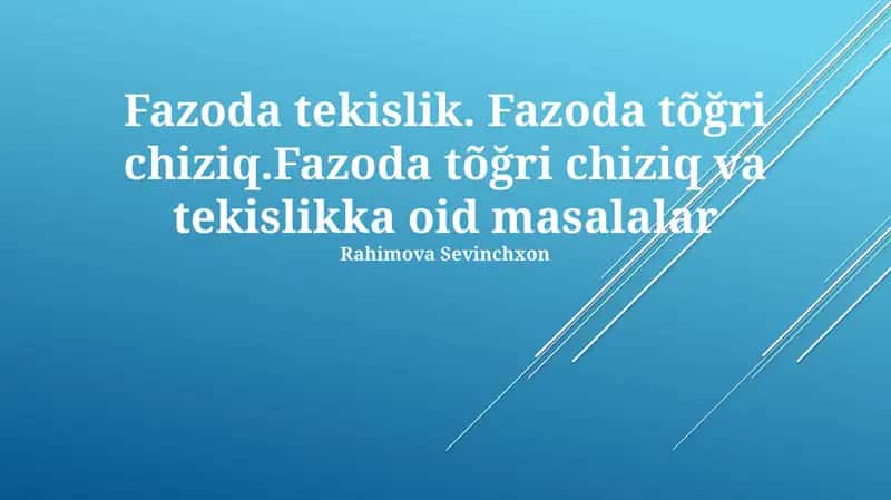 Fazoda tekislik