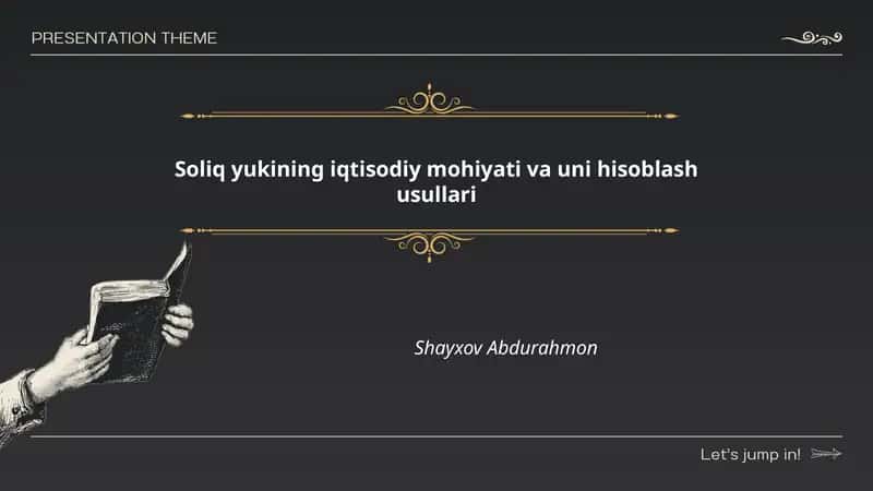 Soliq yukining iqtisodiy mohiyati va uni hisoblash usullari