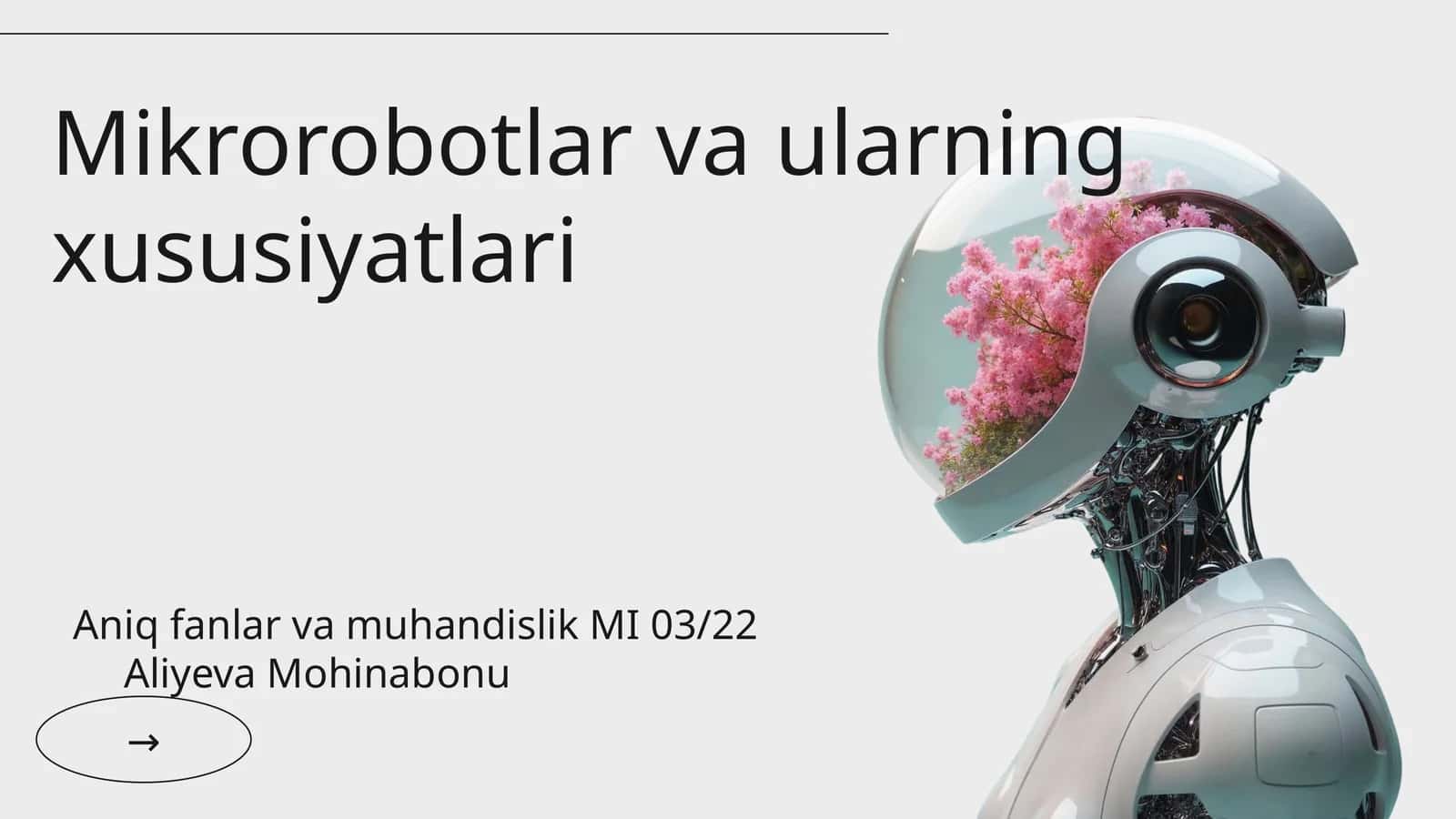 Mikrorobotlar va ularning xususiyatlari