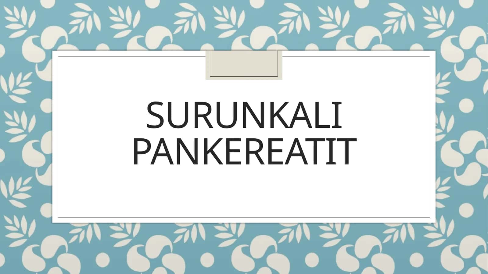 Surunkali Pankreatit