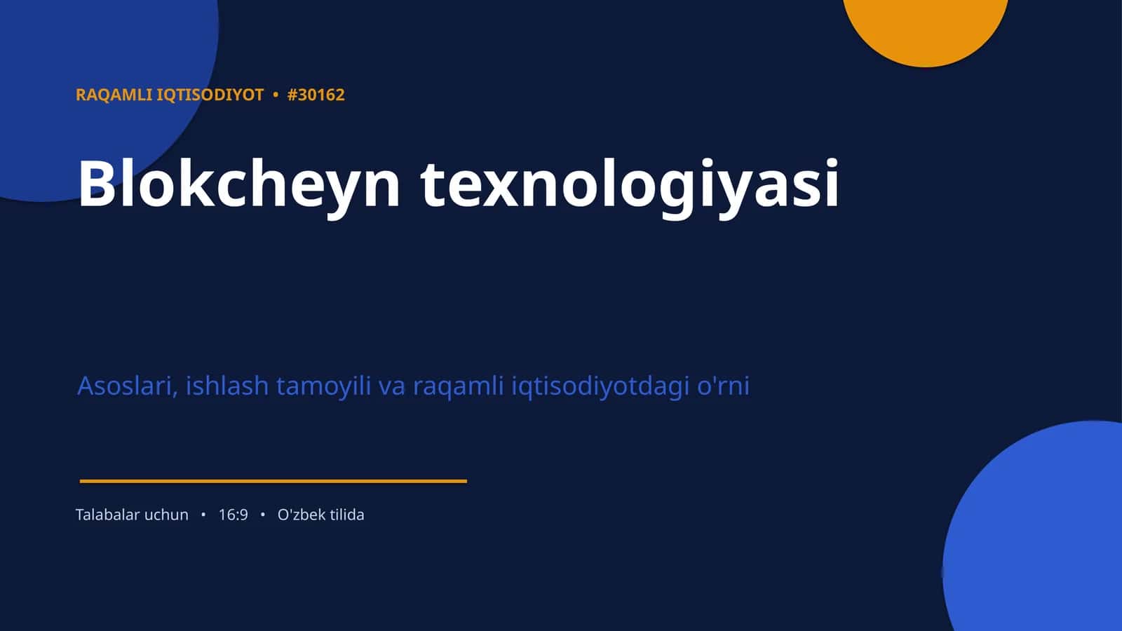RAQAMLI IQTISODIYOT • #30162