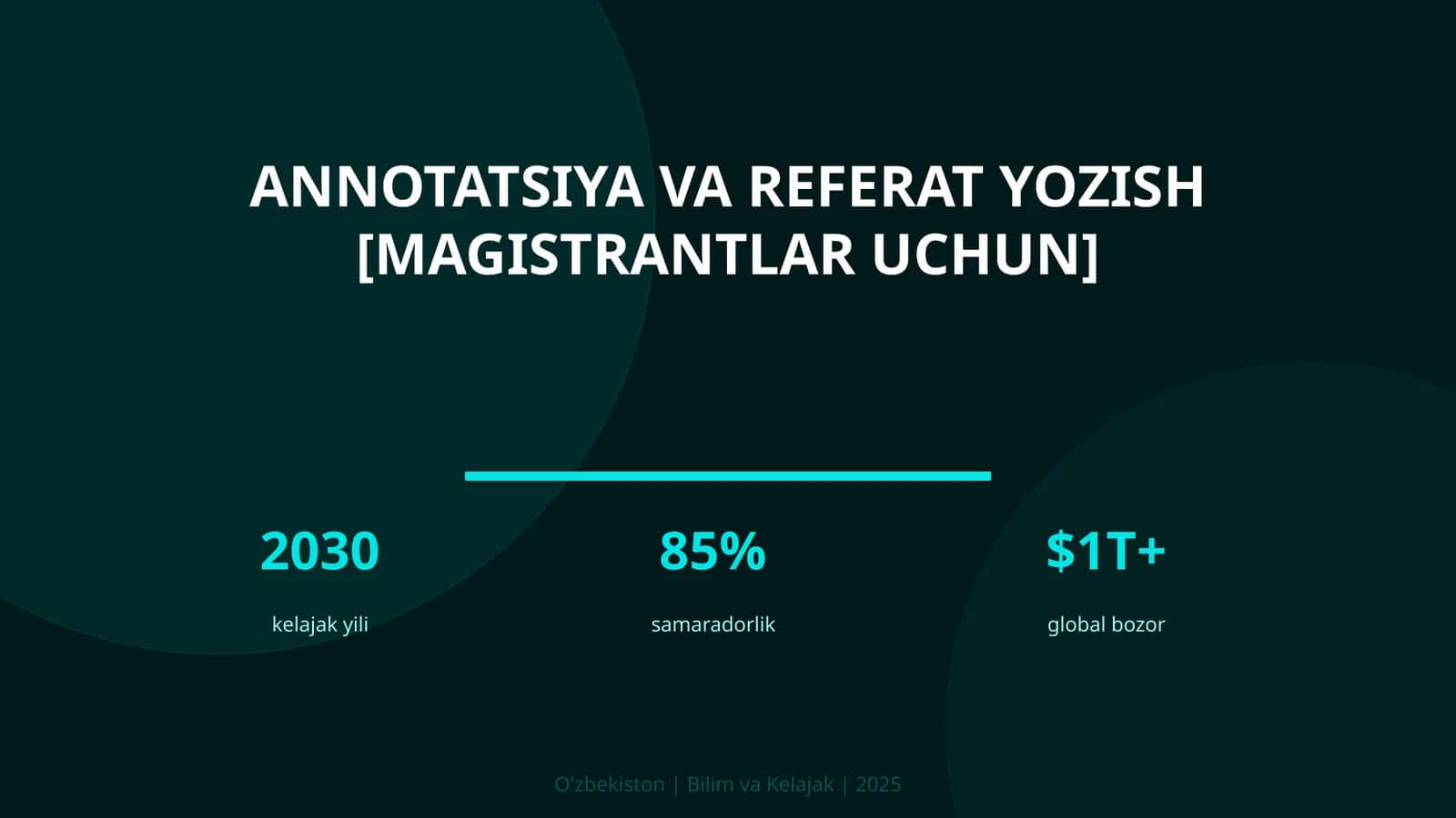 Annotatsiya va referat yozish [magistrantlar uchun]