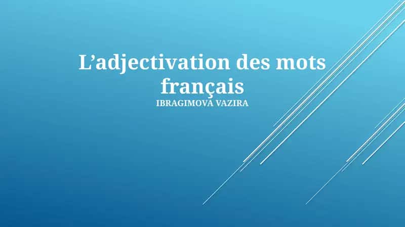 L’adjectivation des mots français