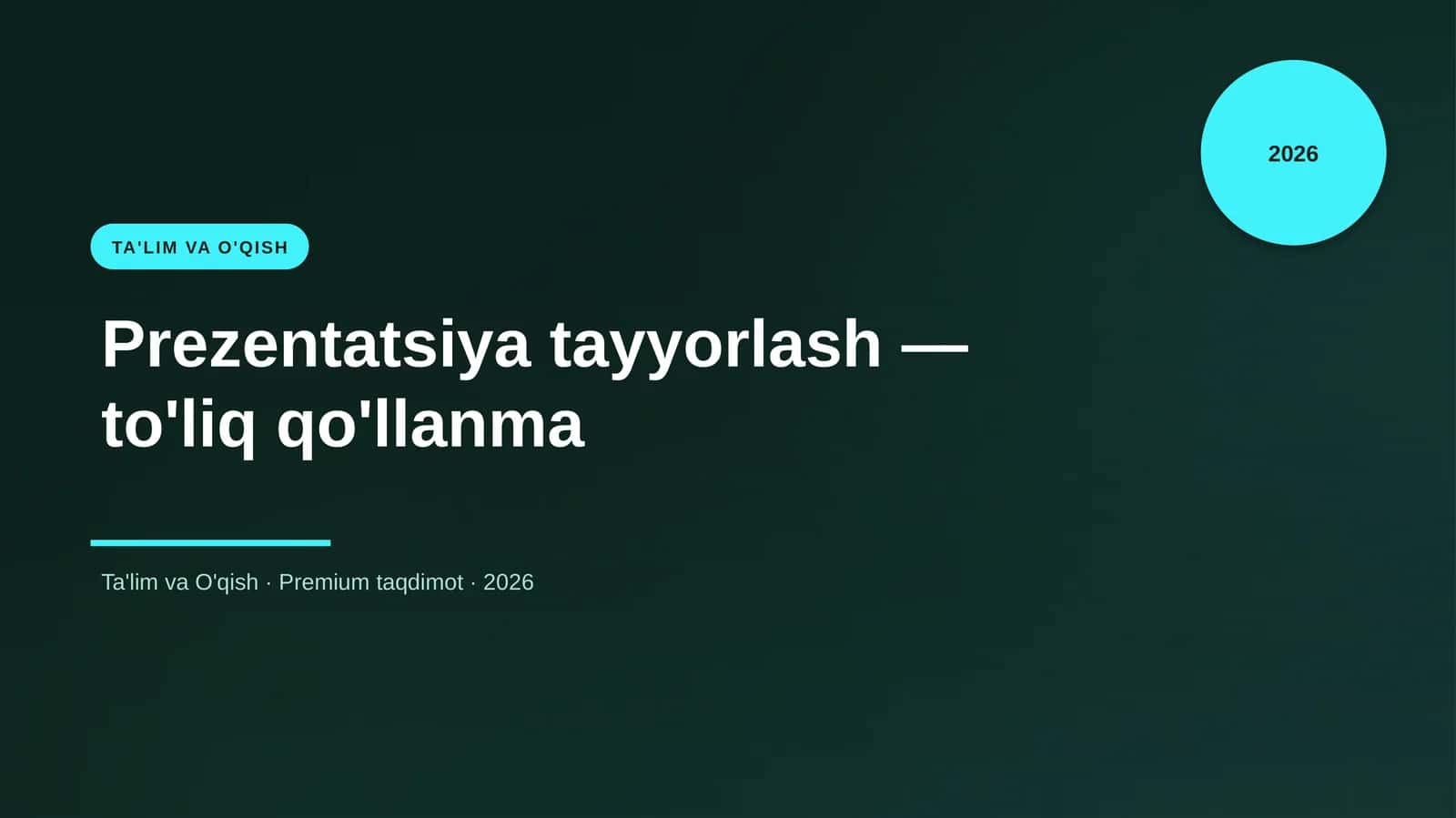 Prezentatsiya tayyorlash