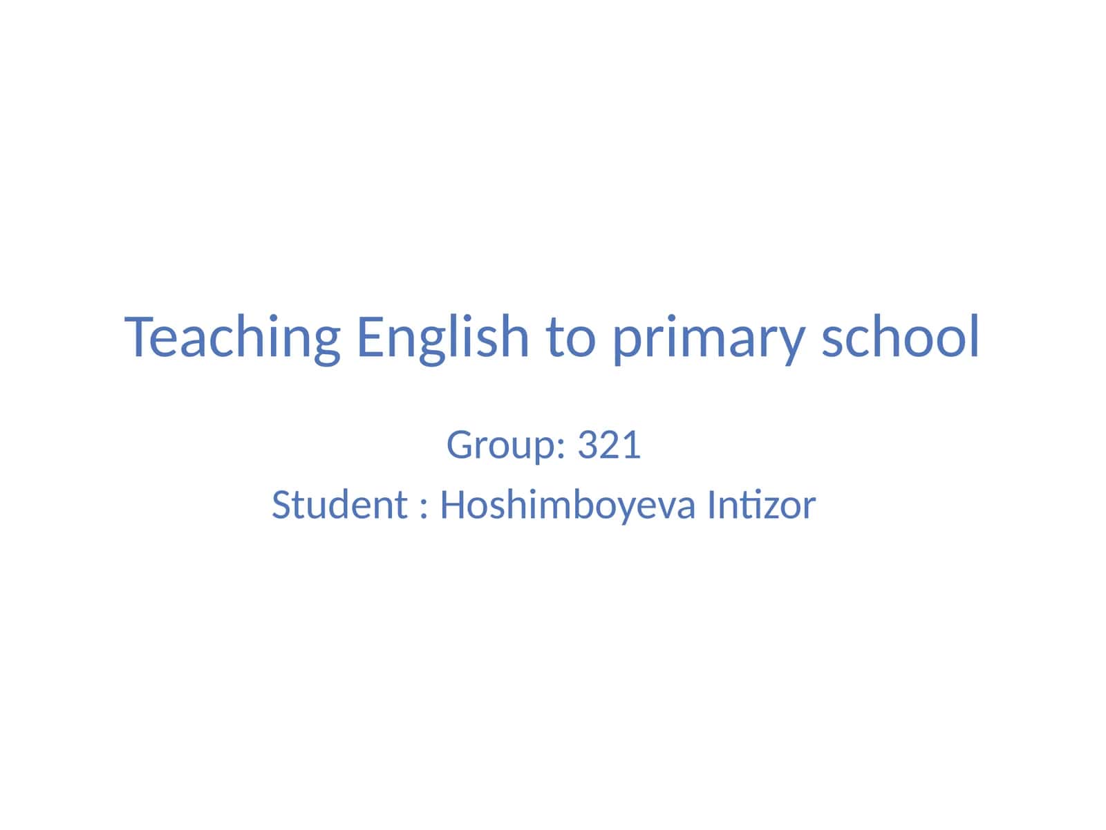 Teaching English to primary school