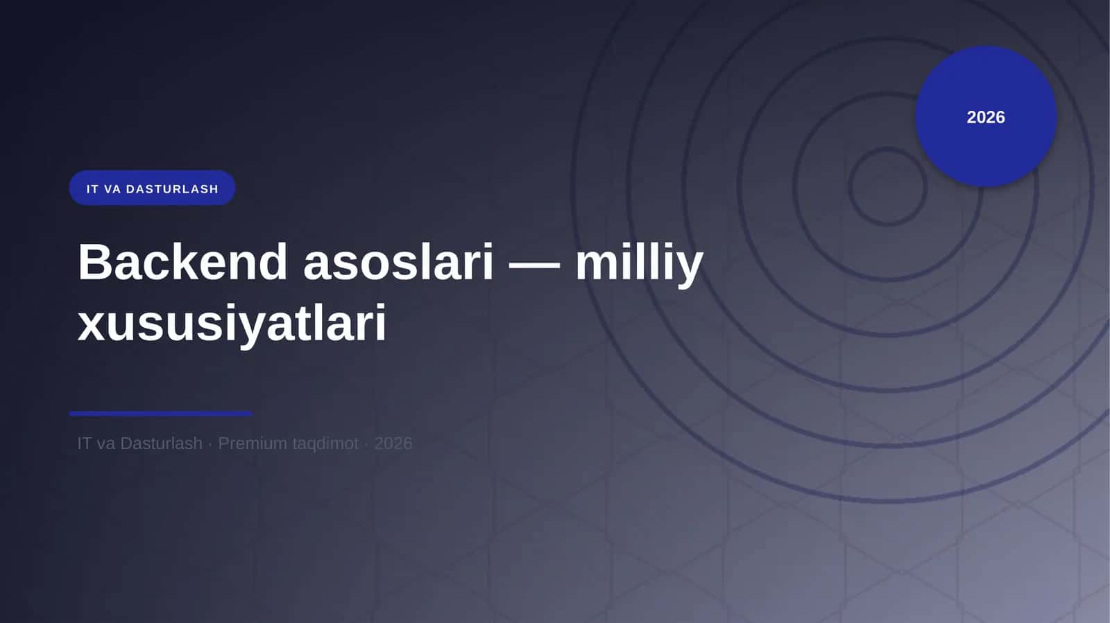 Backend asoslari — milliy xususiyatlari