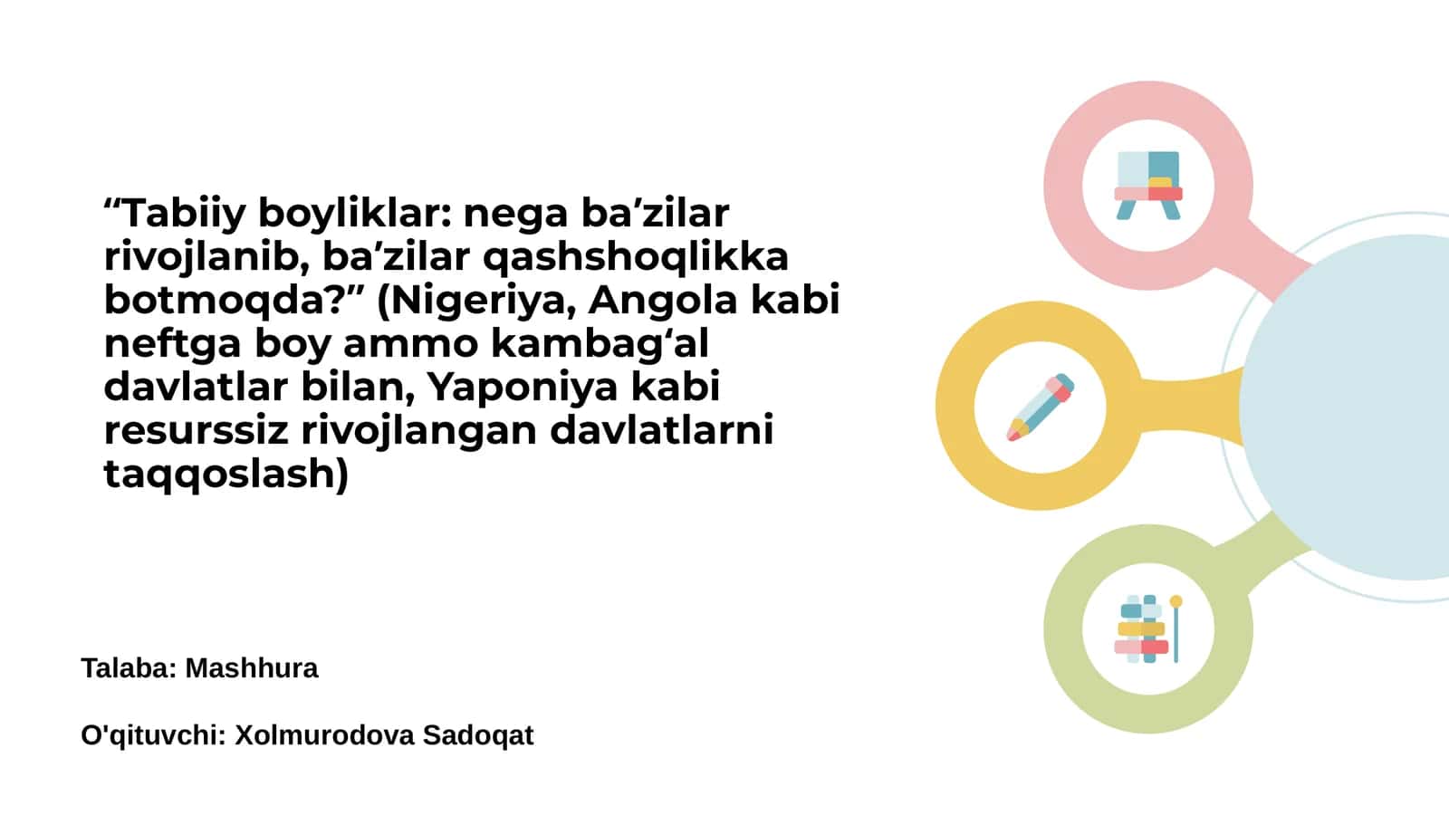 Tabiiy boyliklar va rivojlanishdagi farqlar