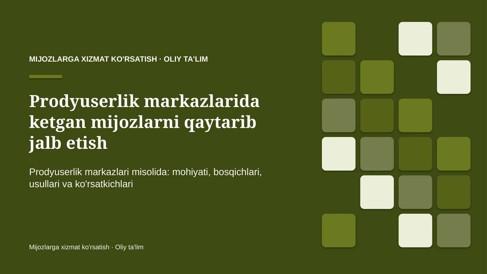 prodyuserlik markazlarida ketgan mijozlarni qaytarib jalb etish 1005