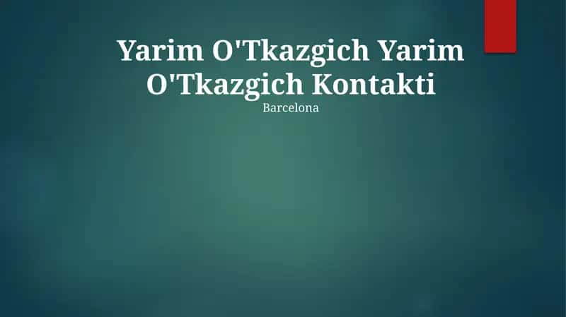 Yarim O'Tkazgich Yarim O'Tkazgich Kontakti