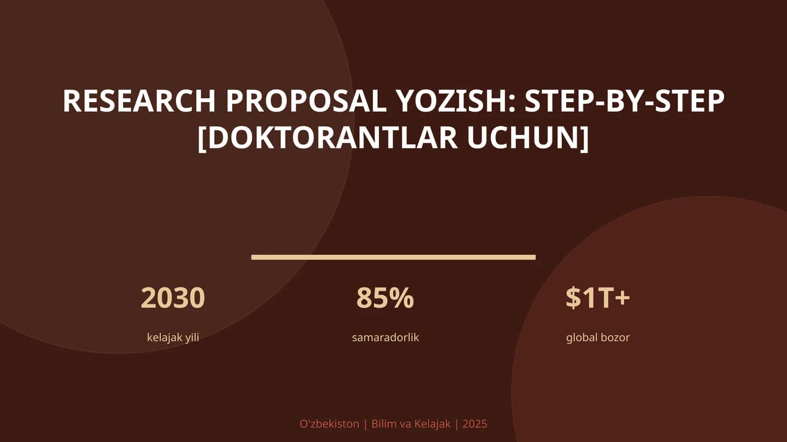 Research proposal yozish: step-by-step [doktorantlar uchun]