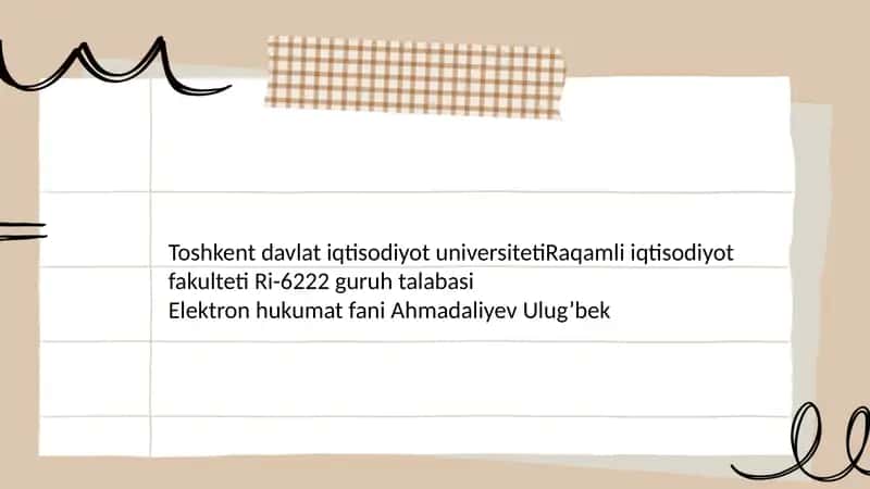 Kichik biznes va tadbirkorlikda elektron hukumatning o'rni