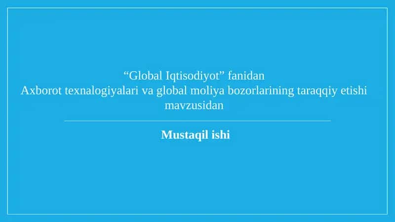 GlobalIqtisodiyot
