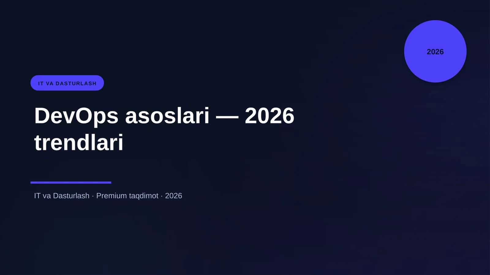 DevOps asoslari — 2026 trendlari