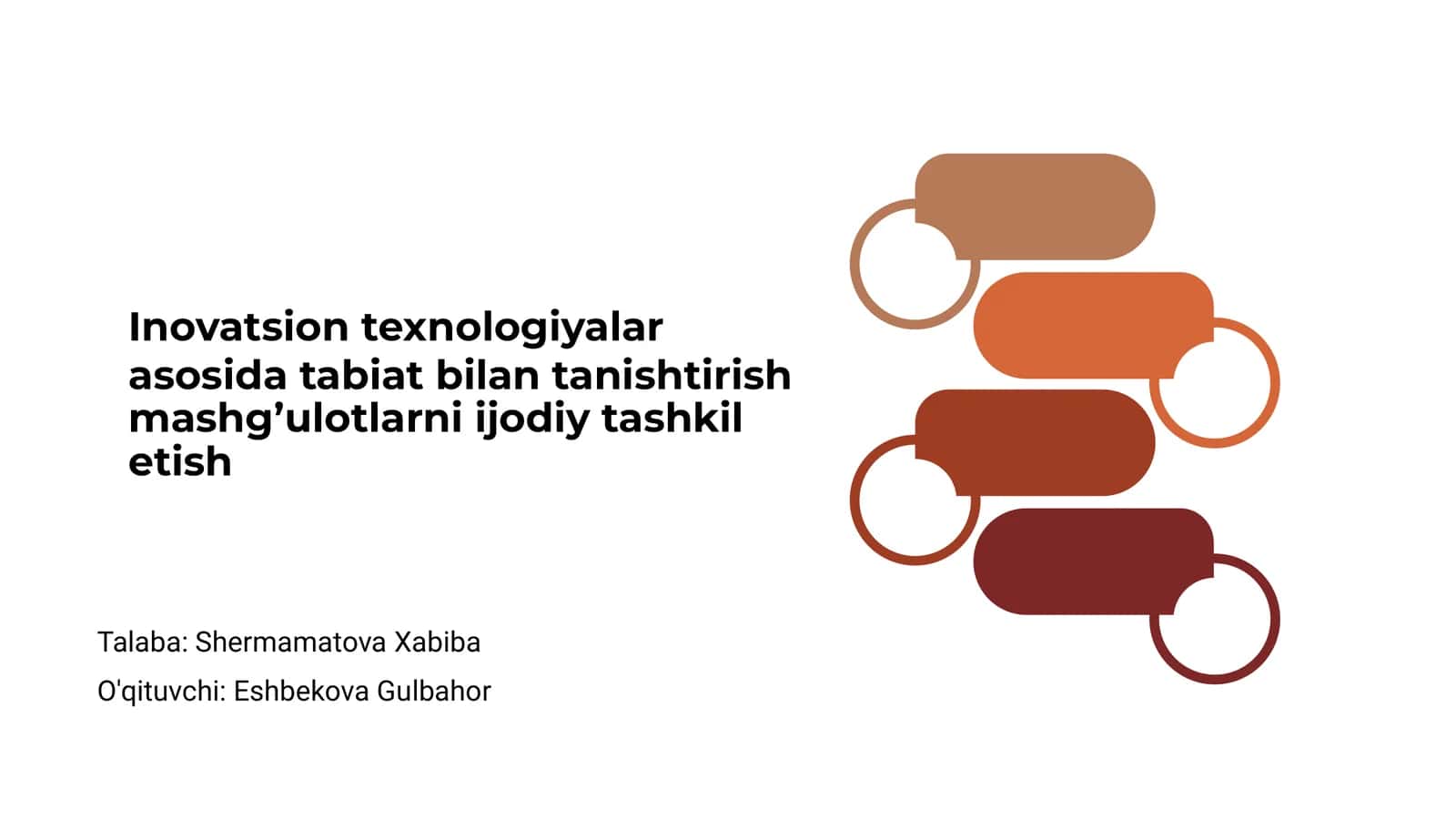 Inovatsion texnologiyalar asosida tabiat bilan tanishtirish mashg'ulotlari