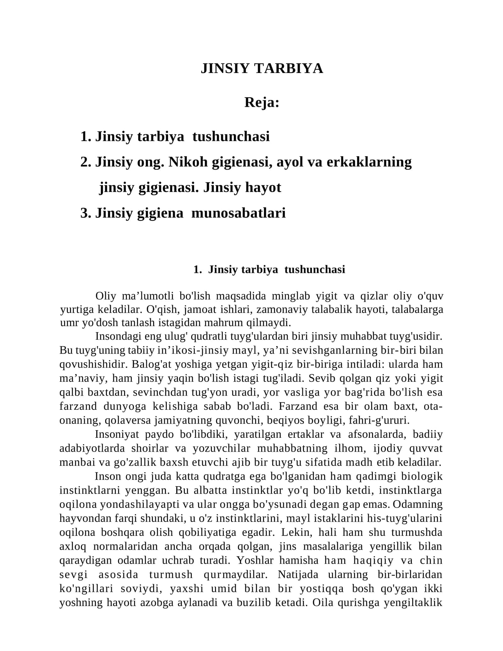JINSIY TARBIYA