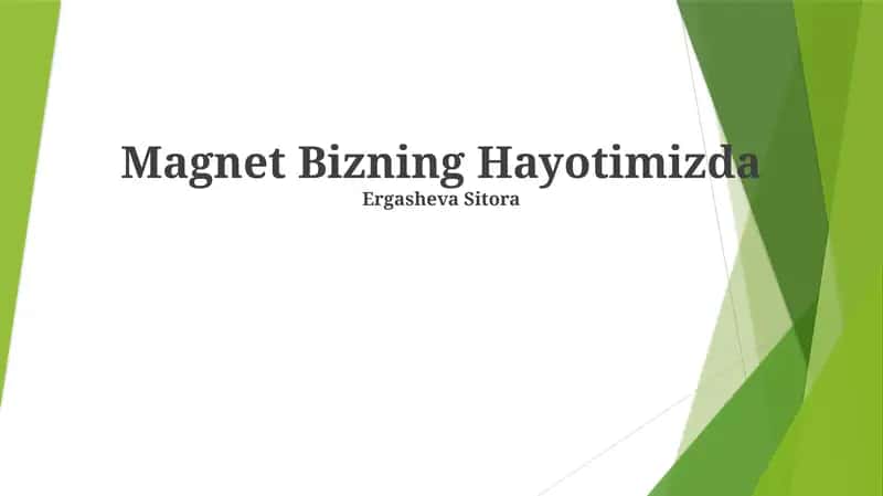 Magnet Bizning Hayotimizda