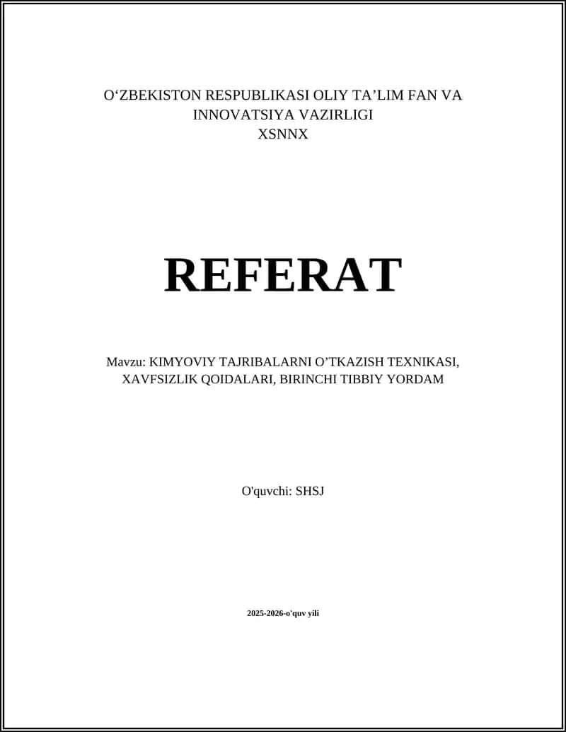 Kimyoviy tajribalar