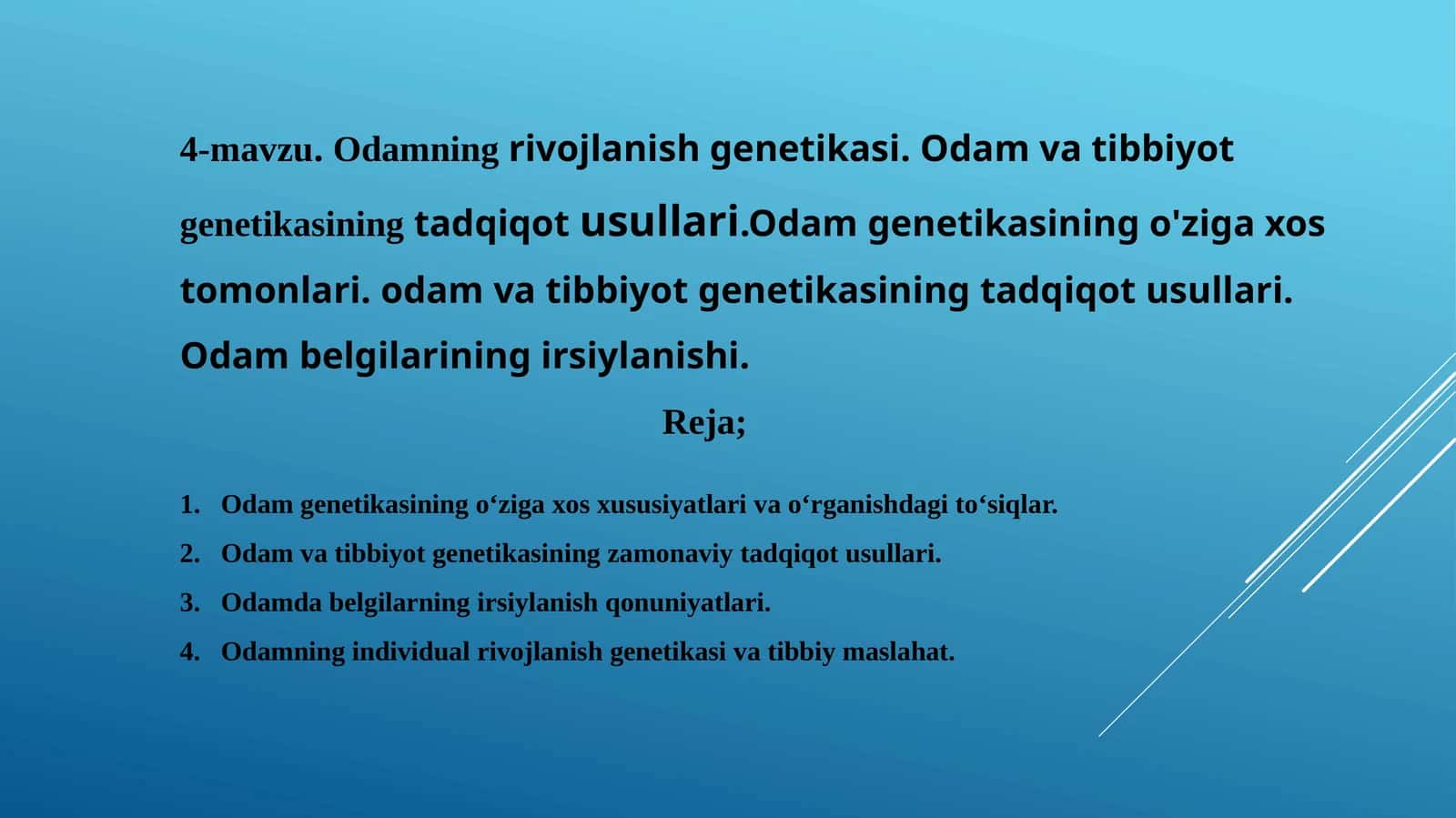 Odamning rivojlanish genetikasi