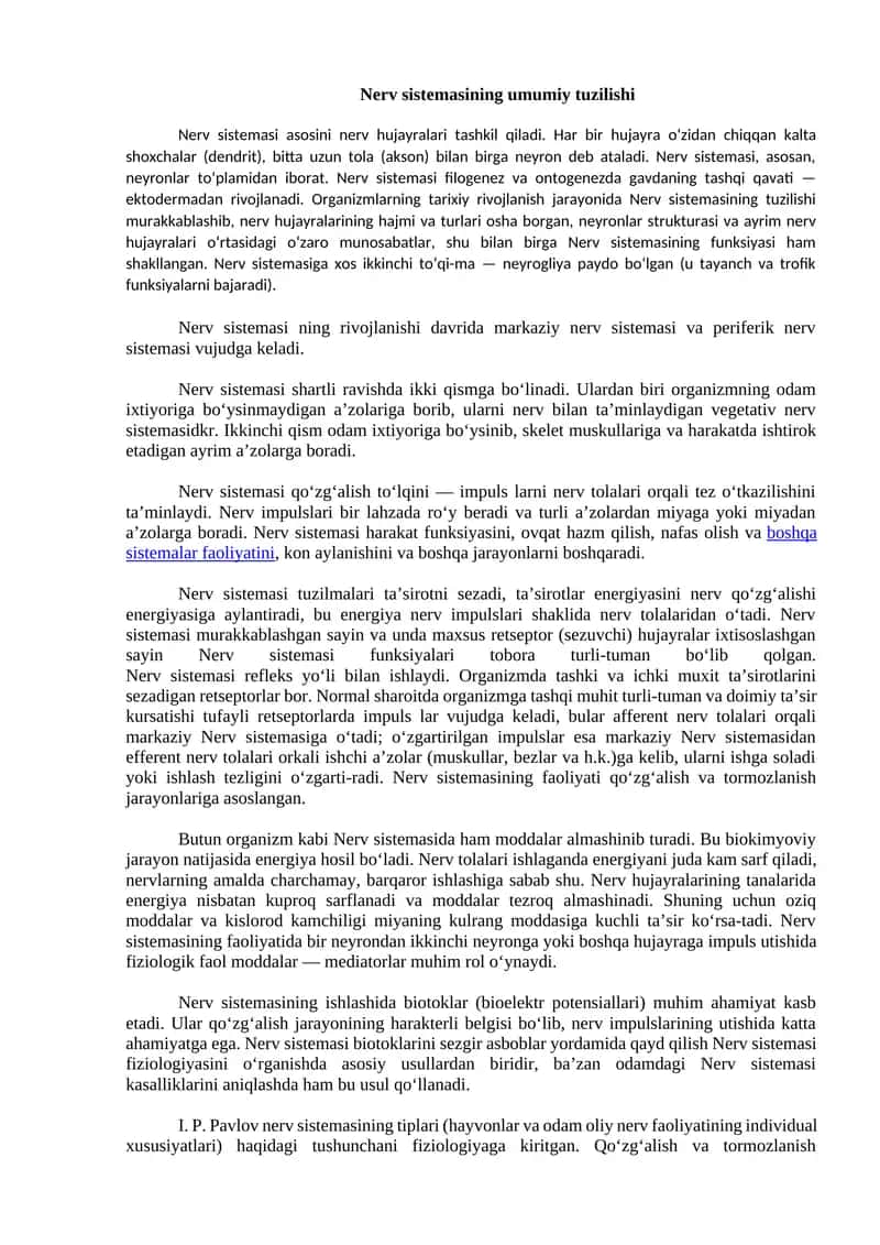 Nerv sistemasi