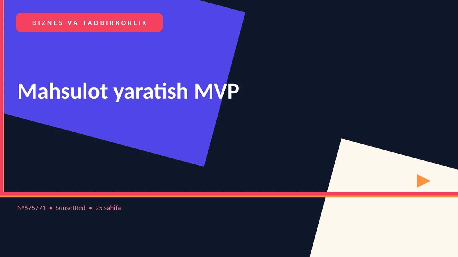 Mahsulot yaratish MVP