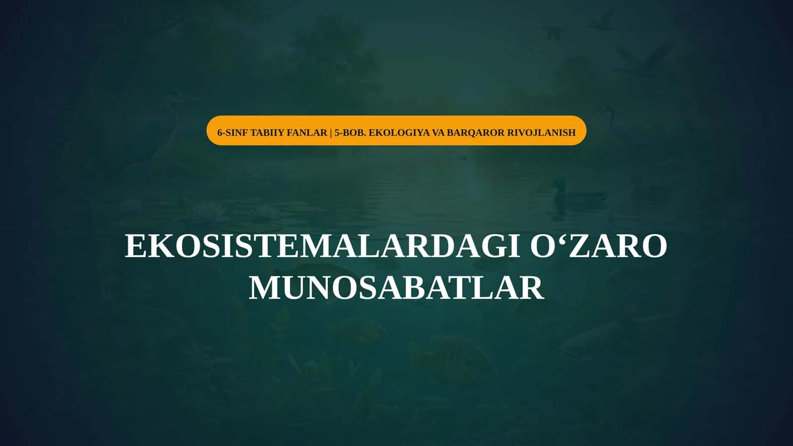 6-SINF TABIIY FANLAR | 5- BOB. EKOLOGIYA VA BARQAROR RIVOJLANISH