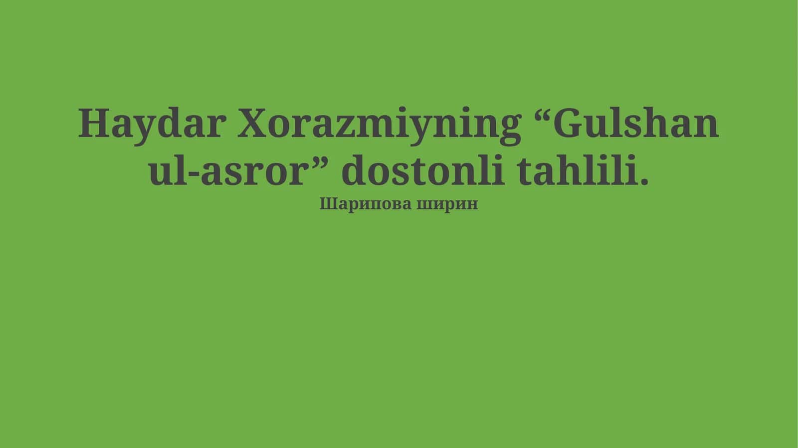 Gulshan ul-asror
