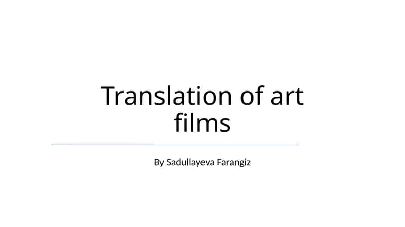 Tarjima san'atiy filmlar