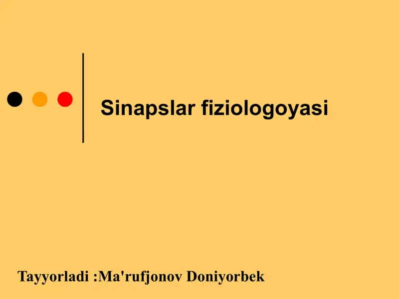 Sinapslar fiziologoyasi