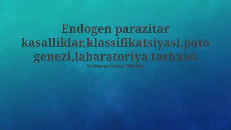 Endogen parazitar kasalliklar