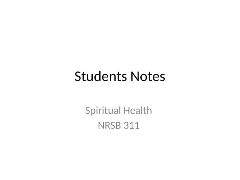 Students Notes