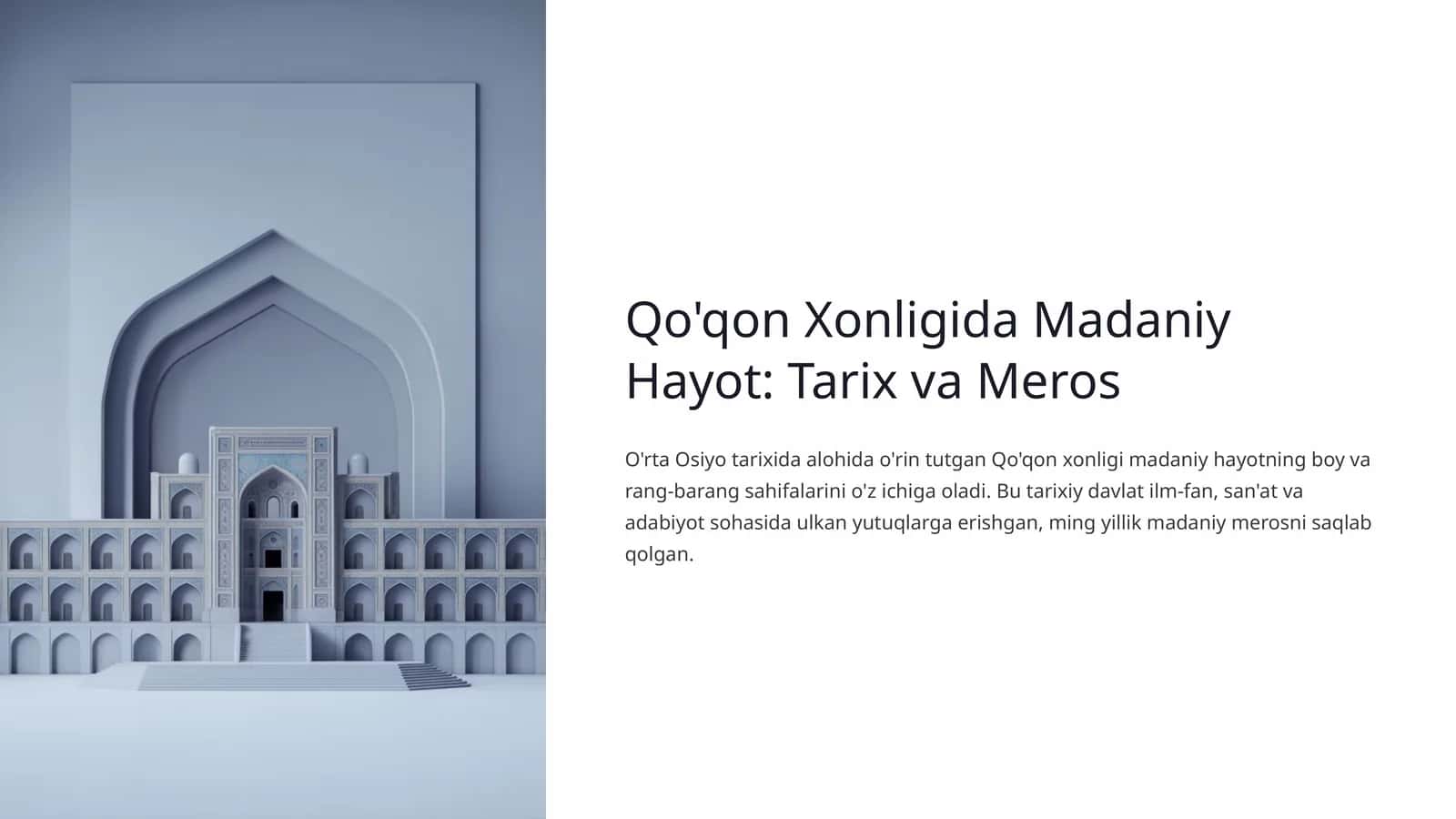 Qo'qon Xonligida Madaniy Hayot: Tarix va Meros