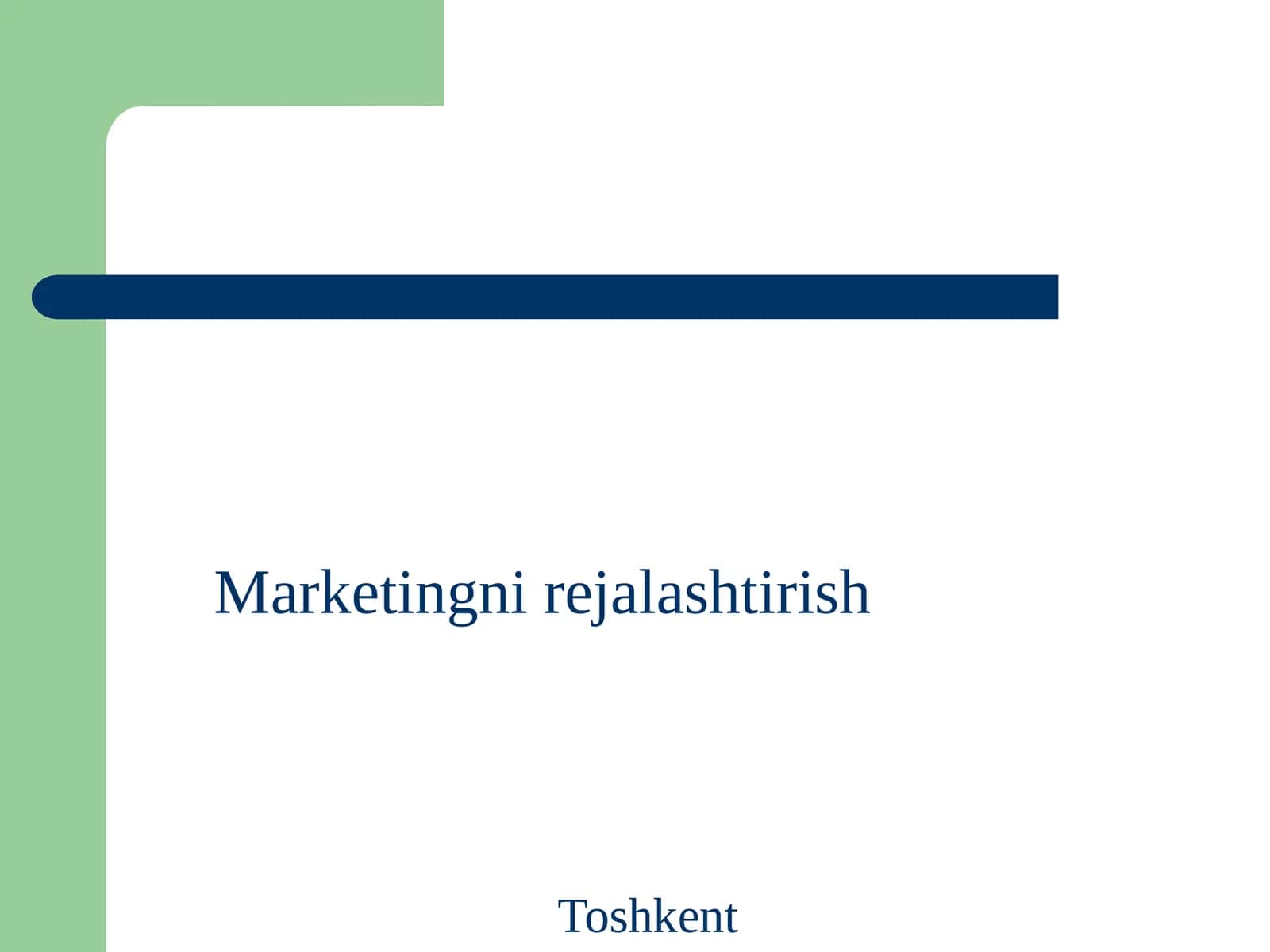 Marketingni rejalashtirish