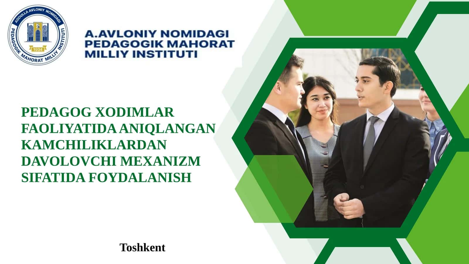 PEDAGOG XODIMLAR FAOLIYATIDA ANIQLANGAN KAMCHILIKLARDAN DAVOLOVCHI MEXANIZM SIFATIDA FOYDALANISH