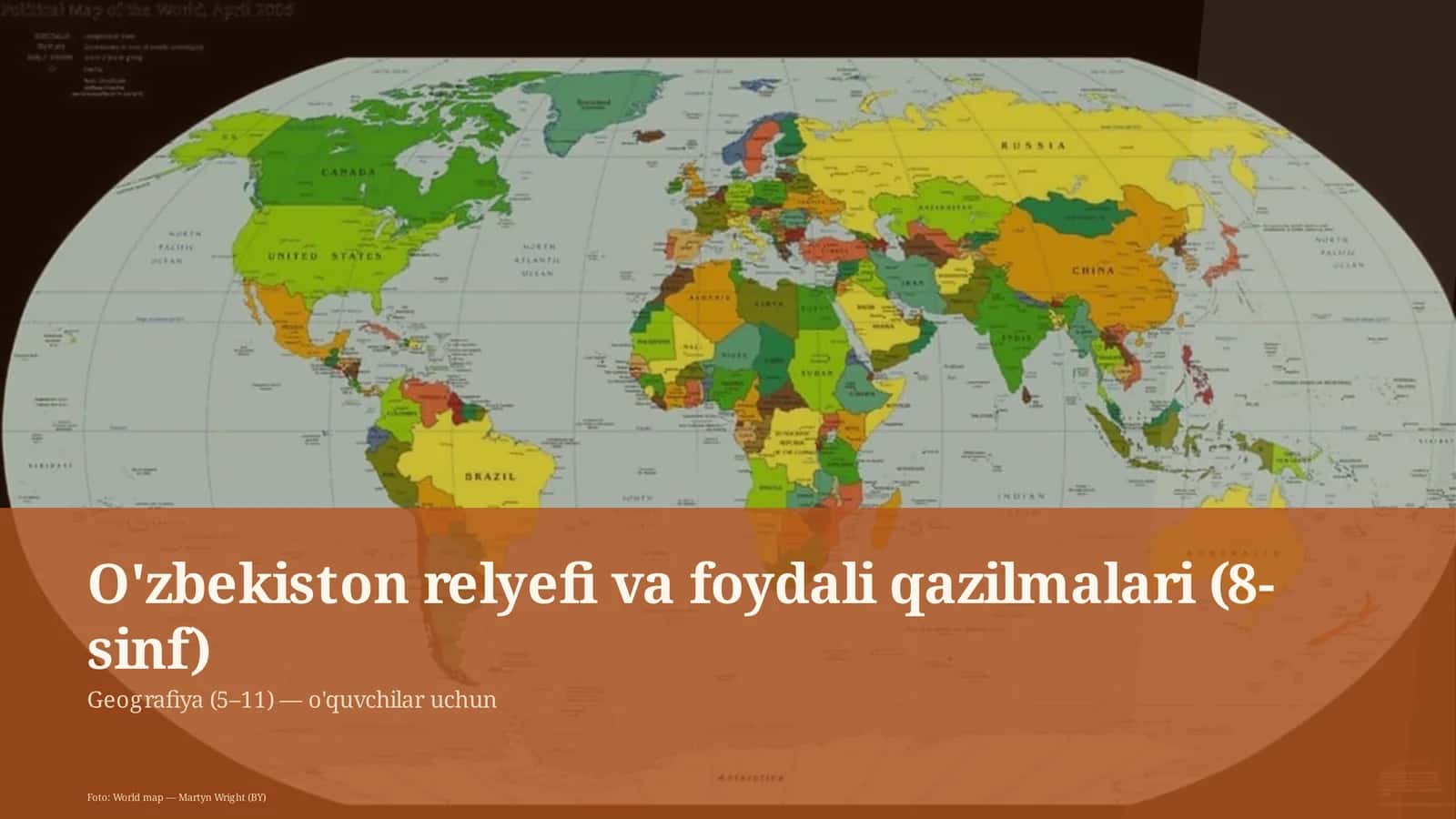 O'zbekiston relyefi va foydali qazilmalari (8-sinf)